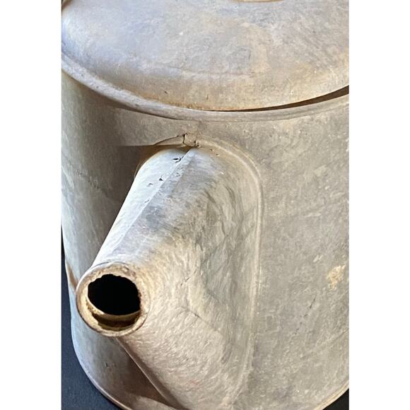 Vintage Galvanized Metal Watering Can – Large Farmhouse Garden Decor Rustic Grey - Picture 9 of 13